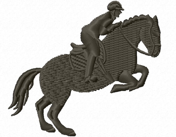 jumping horse with rider  Machine Embroidery Design - high density design, this is not a real product, These are digital files