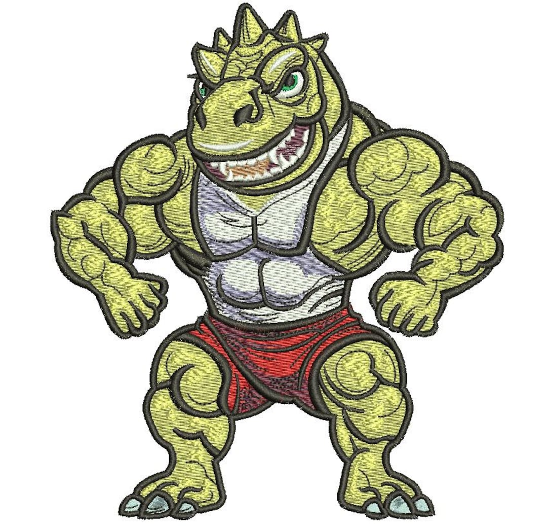 T Rex Dinosaur Bodybuilder With Big Arms Machine Embroidery Design - Etsy