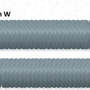 May include: A rectangular, light gray, braided cord with a 15 mm width. The cord is looped into a rectangular shape with a hollow center. The texture of the cord is visible, with a woven pattern.