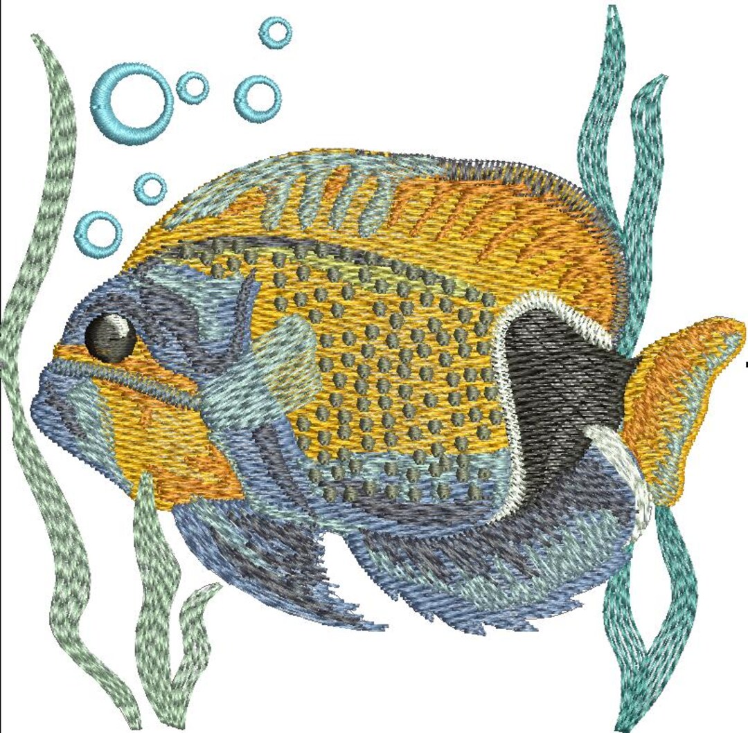 Fish Machine Embroidery Design – Instant Download - Etsy