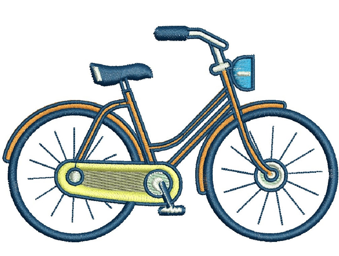 Bicycle Machine Embroidery Design This is Not a Real Product Etsy