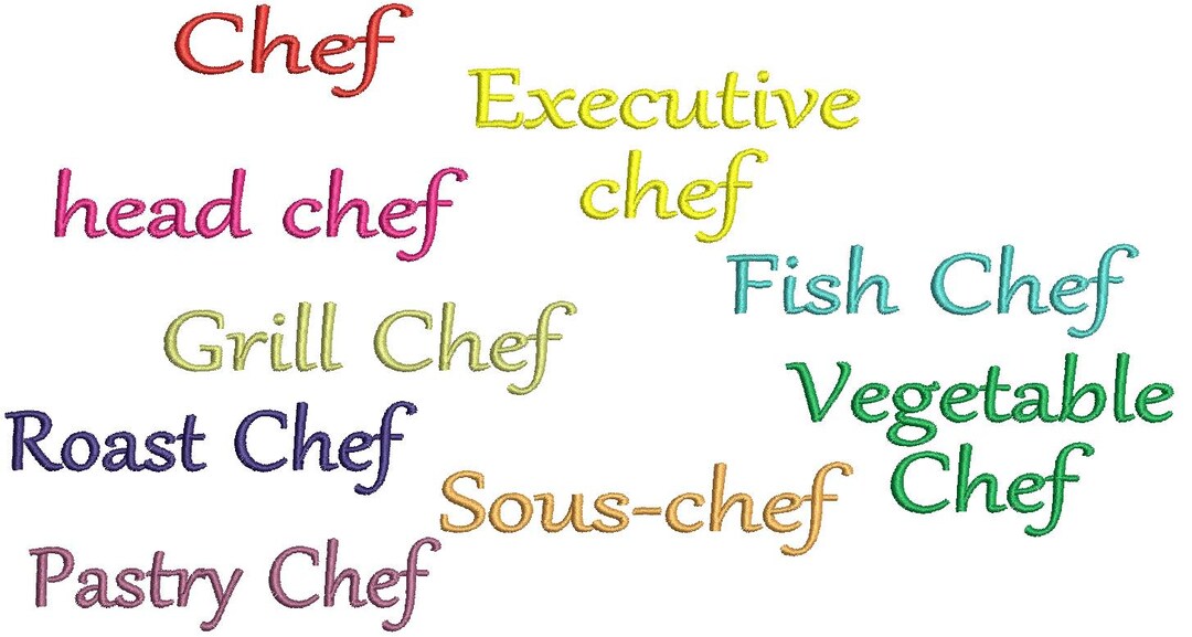 RESTAURANT Table of Ranks Chef / Cooc Machine Embroidery Design, This ...