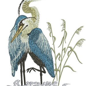 a couple of herons Machine Embroidery design, this is not a real product, These are digital files