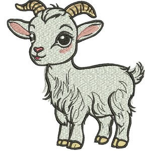 Baby goat  Machine Embroidery Design, this is not a real product, These are digital files