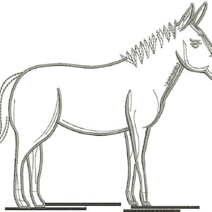 mule donkey Machine Embroidery design, this is not a real product, These are digital files