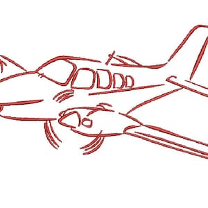 Flying plane outline sketch - machine embroidery design