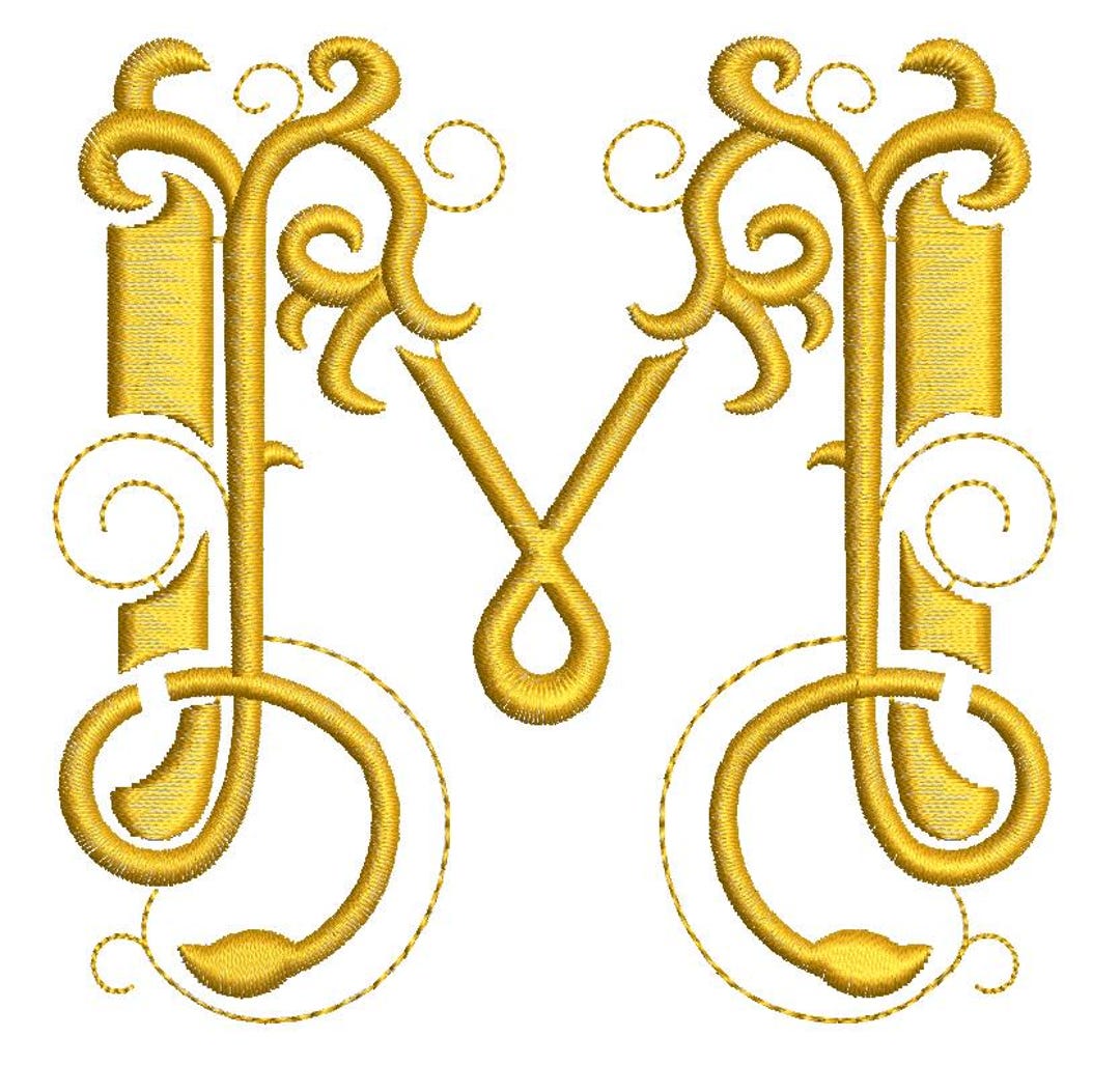 Letter M Pattern Design Monogram Letter M Machine Embroidery Design – Personalized Initial ...
