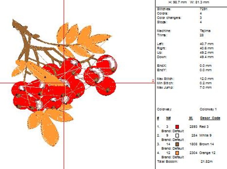 Rowan Machine Design Project Rowan Branch Machine Embroidery Design, This is Not a Real Product ...