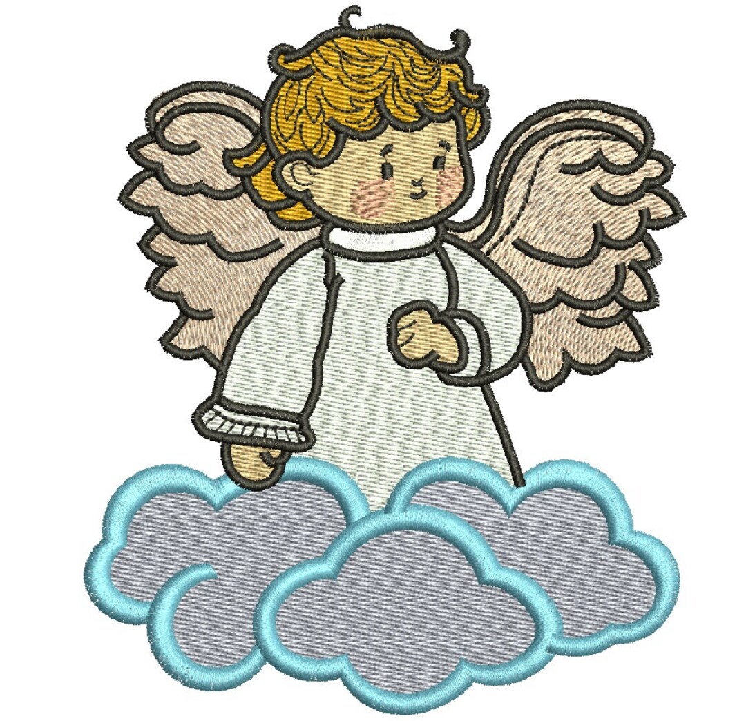 Angel in the Clouds Machine Embroidery Design, This is Not a Real ...