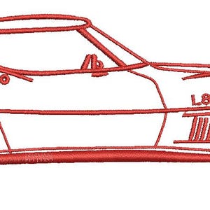 Red sports car machine embroidery design, classic car embroidery, race car embroidery file