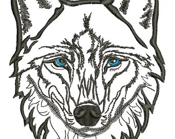 Diseño de bordado de máquina de lobo, este no es un producto real, estos son archivos digitales