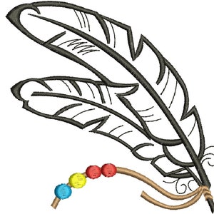 dos plumas con decoración Diseño de bordado a máquina, este no es un producto real, estos son archivos digitales
