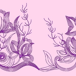 Patrón de bordado de borde, diseño de bordado a máquina probado con festón, este no es un producto real, estos son archivos digitales