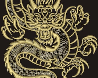 oriental dragon eastern dragon, large sizes Machine Embroidery design, this is not a real product, These are digital file