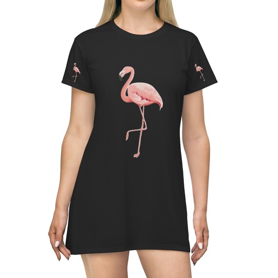 Ladies Flamingo Print T-shirt Dress - Etsy