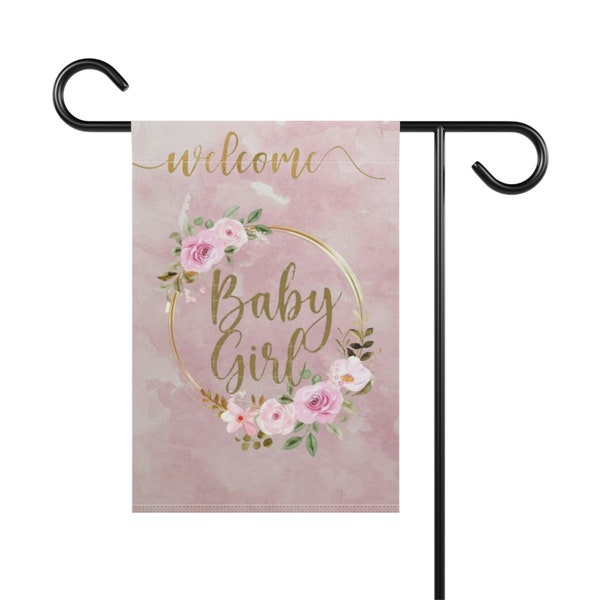 New Baby Girl Welcome vs1 Garden Decor Banner Flag