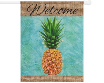 Bandera de bienvenida con piña
