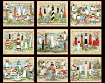 Tessuto - Blocchi "Lights of Hope" di Elizabeth Studio. Pannello da 91x112 cm. 9 blocchi per pannello. 100% cotone. *Prezzo = 12,00/metro per pannello. *Quantità = 15