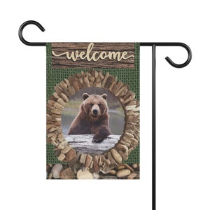 Grizzly Bear Welcome Garden Banner Flag