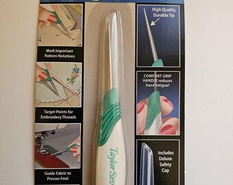 Suministros para TELAS - Punzón mágico con agarre cómodo. Marca botones, broches y anotaciones de patrones. Punto de referencia para hilos de bordado. *Precio de oferta: 12.00/unidad