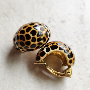 Vintage Leopard Earrings Clip-on Animal print image 4