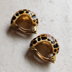 Vintage Leopard Earrings Clip-on Animal print image 3