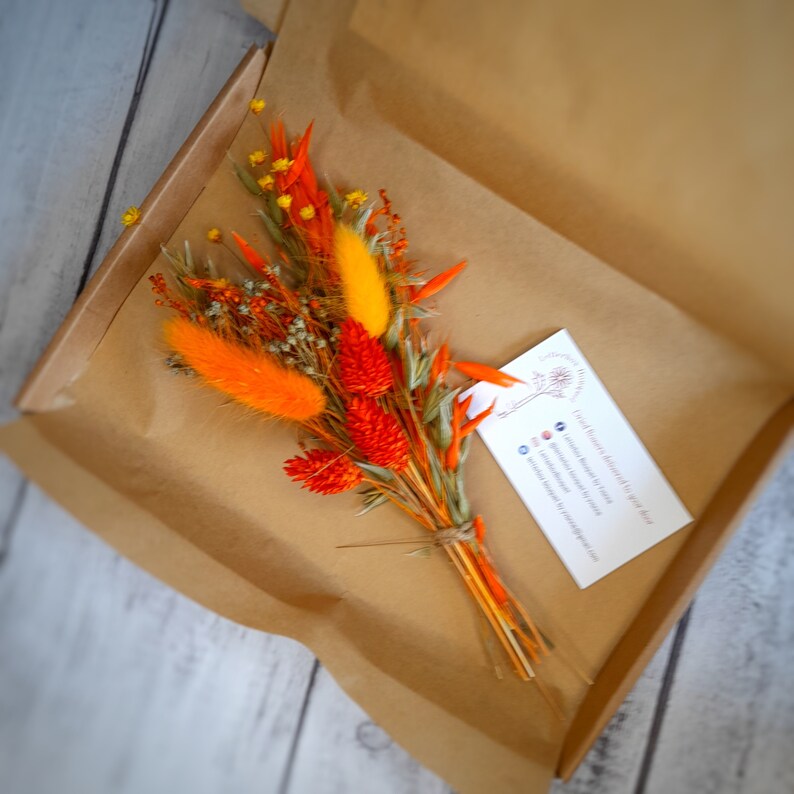 Letterbox Dried Flowers Burnt Orange Dried Flower Etsy UK