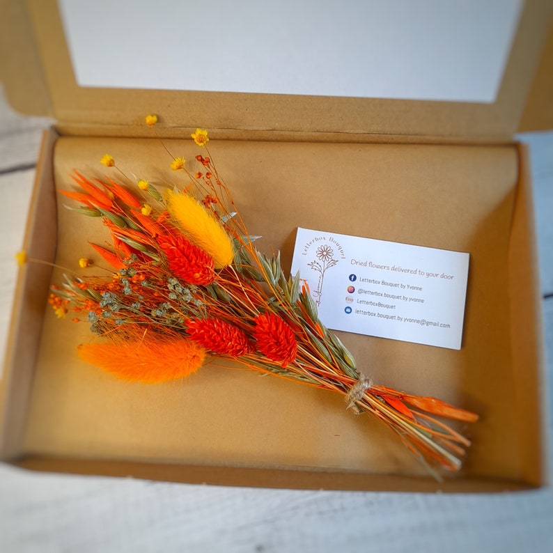 Letterbox Dried Flowers Burnt Orange Dried Flower Etsy UK