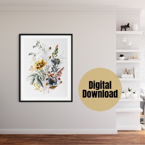 Botanical beauty | AI generated | wall art | home decor | downloadable art | Floral art