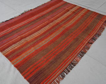 1960年代ヴィンテージラグ 4x7 アフガニスタン幾何学模様コーカサス