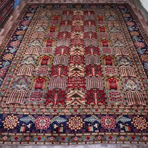10 x 13 uniek groot vintage tapijt 9&#39;7 x 12&#39;6&quot; Afghaans geometrisch Tabreeze-tapijt 100% handgeknoopt wollen fijn tapijt - antiek woonkamertapijt uit de jaren 1950
