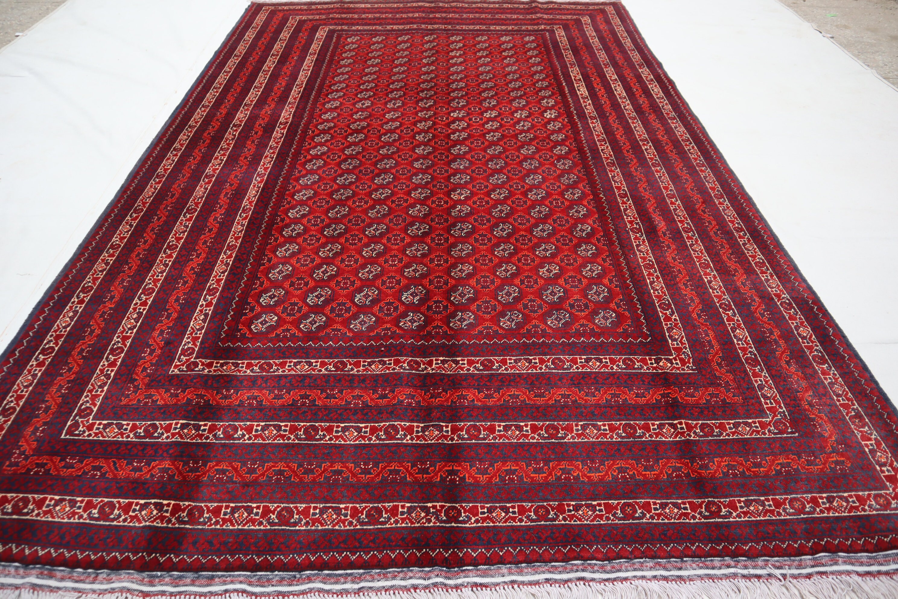 6'3x9'10 Afghan Antique Turkmen Hoja Roshnaye Rug- Handmade Wool