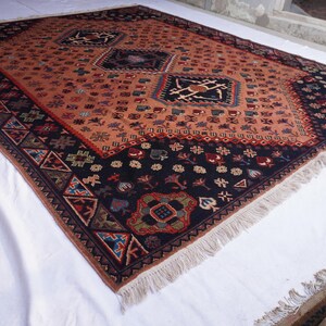 8x10 Turkish Medallion Heriz Rug- Large Terracotta rug- Turkmen Handmade Wool Rug- Afghan Caucasian Soft Pile rug- Bedroom Rug- Tribal Rug image 2