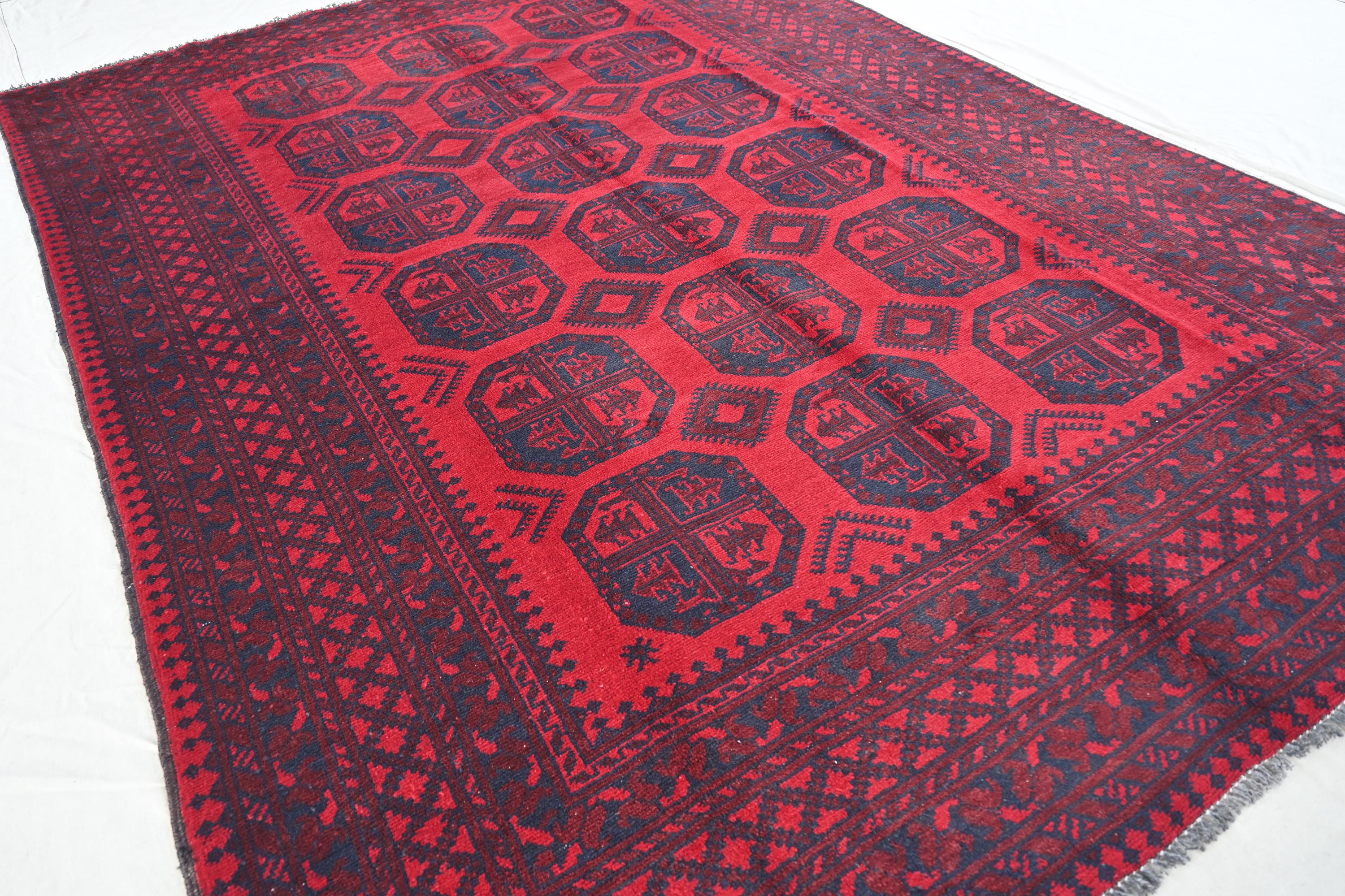 1920年代 アンティーク ラグ - 7x9 トルクメン テケ エルサリ ラグ