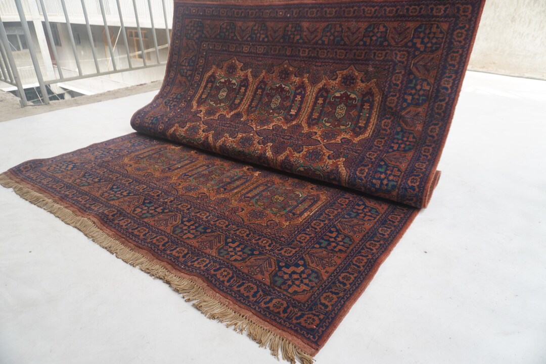 Dengiz Rug 6x8 Large Vintage Rug- Turkish Medallion Heriz Rug Terracotta Rug ...