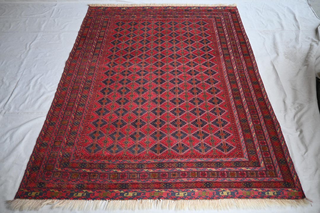 Afghan Mashwani Rug – Overdyed main image 1