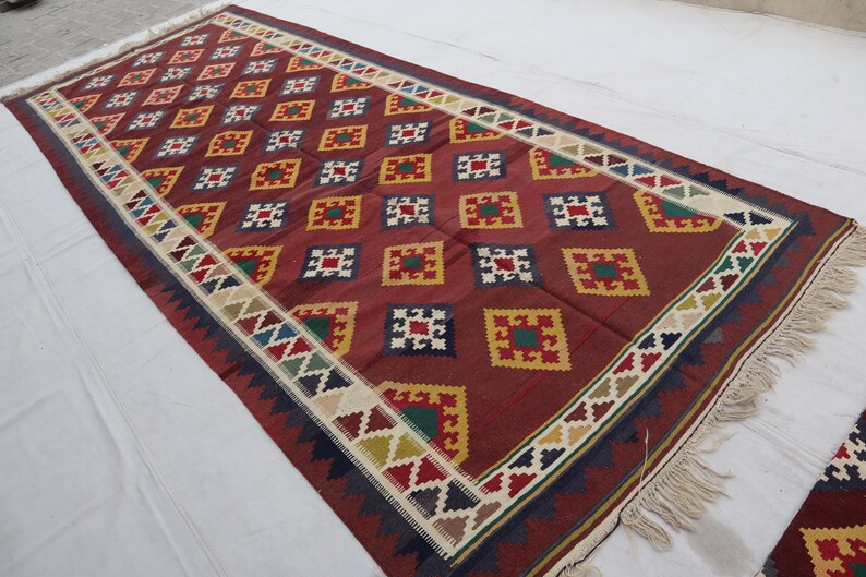 5x12 Antique Kilim Rug Handmade Afghan Flatweave Kilim Wide Runner Rug