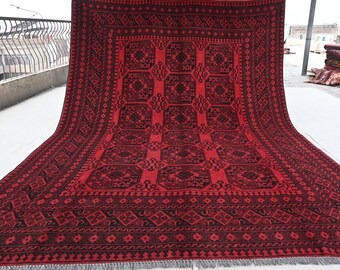 1900年代アンティーク 6'5x9'0インチ トルクメン モウリ ラグ