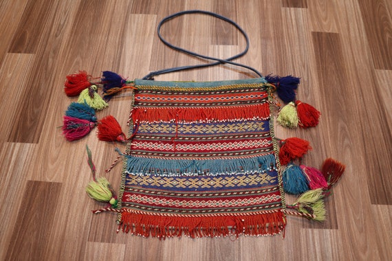 1'2 x 1'2 ft Handmade Bag Rug- Kilim Bag - Vintag… - image 1