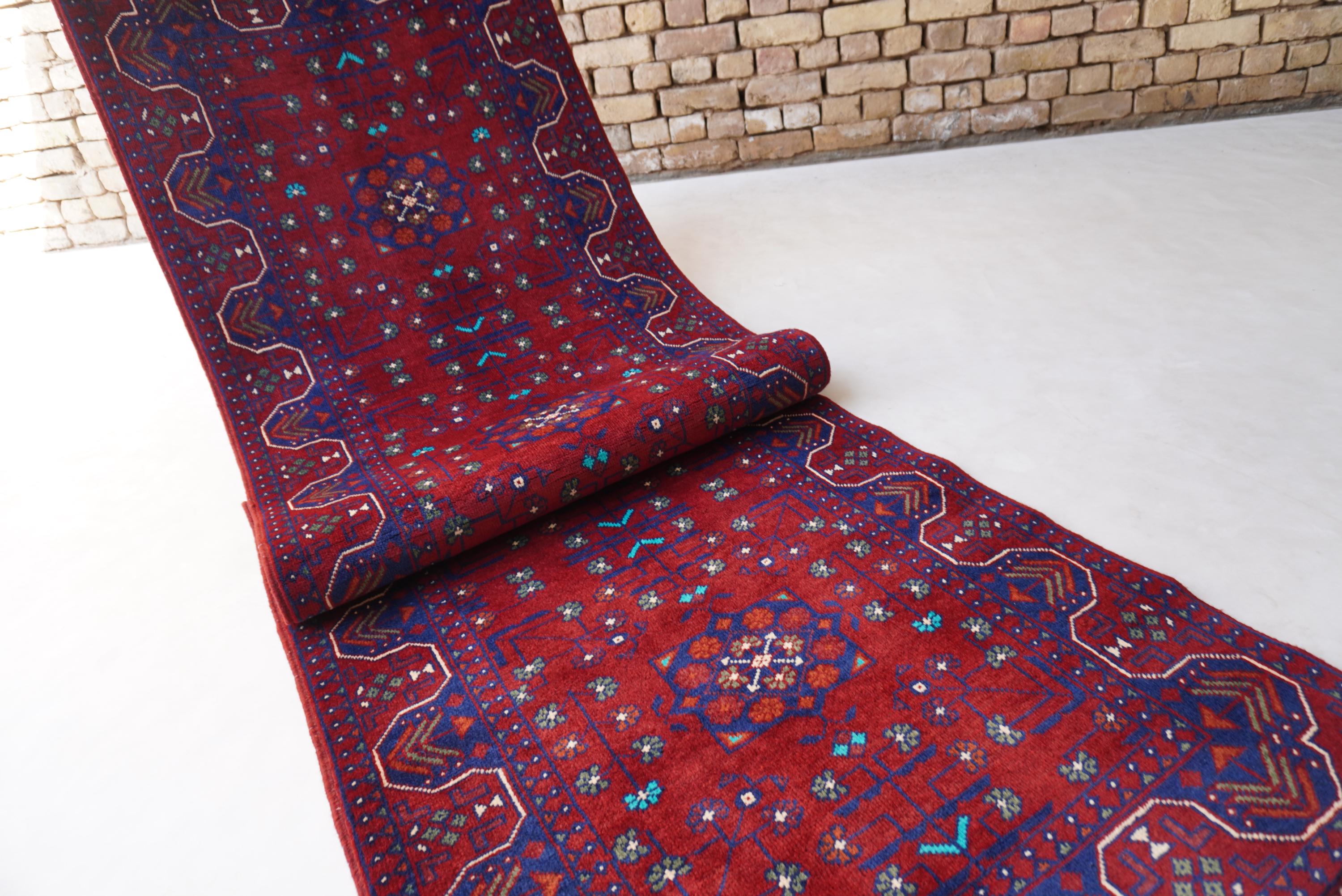 3x10 レッドランナーラグ 2'11x9'7 フィート アフガニスタン