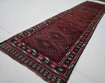 2x9ランナーヴィンテージラグ - アフガニスタンハンドメイドマシュワニ