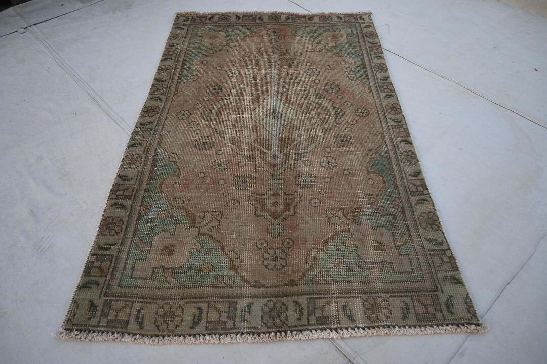2'10x4'5 Ft Antique 1900s Rug- Afghan Caucasian Design Terracotta Rug ...