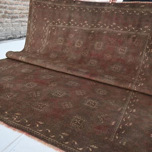 1930s Antique Rug 6x8 Terracotta Rug- Afghan Sarique Rug- Handmade Wool Rug Turkmen Tribal Rug- Bedroom Rug- Dining Table Rug 190x250 cm Rug