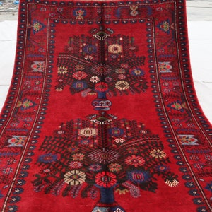 3&#39;1x4&#39;7 Afghan Vintage Rug- Handmade Wool Floral design Bukhara Antique Luxury Area Rug- Diamond Bedroom Kitchen Farmhouse Kids Tapis Carpet
