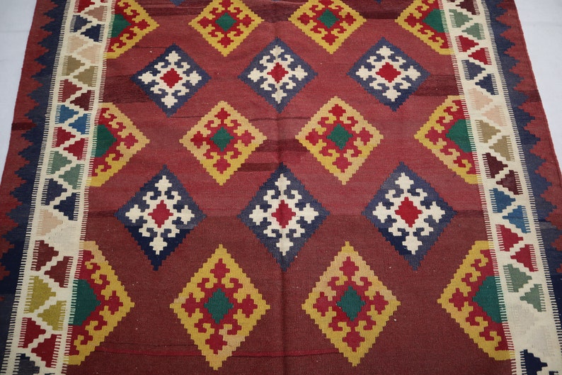 5x12 Antique Kilim Rug Handmade Afghan Flatweave Kilim Wide Runner Rug