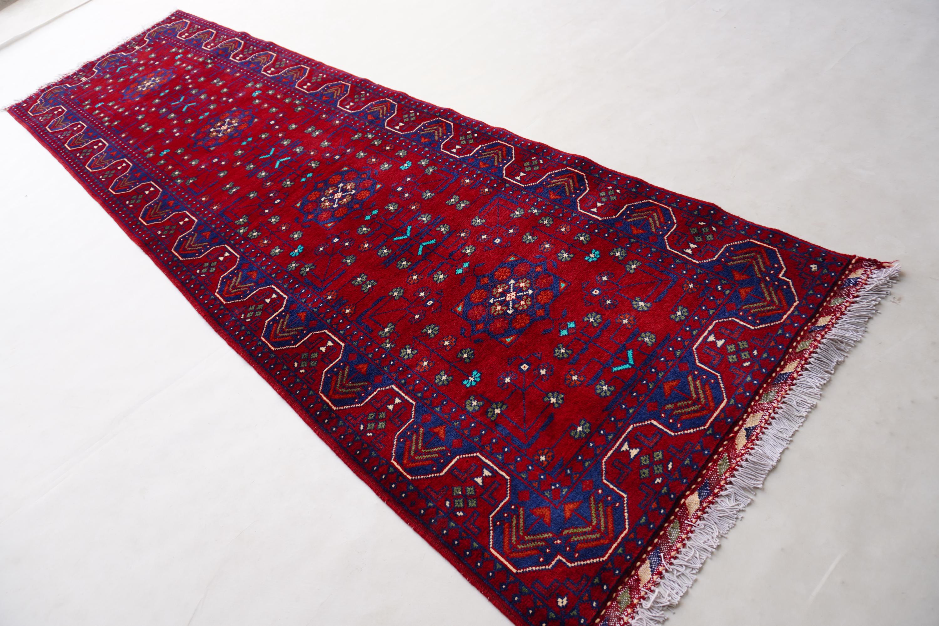 3x10 レッドランナーラグ 2'11x9'7 フィート アフガニスタン