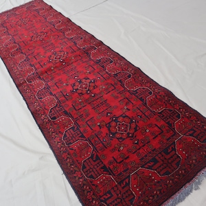 10 ft Runner Rug 2&#39;9x9&#39;5 Turkmen Khal Muhammadi Bukhara Rug- Top Quality Rug- Afghan Hand knotted Wool Rug- Kitchen Runner- Hallway Runner