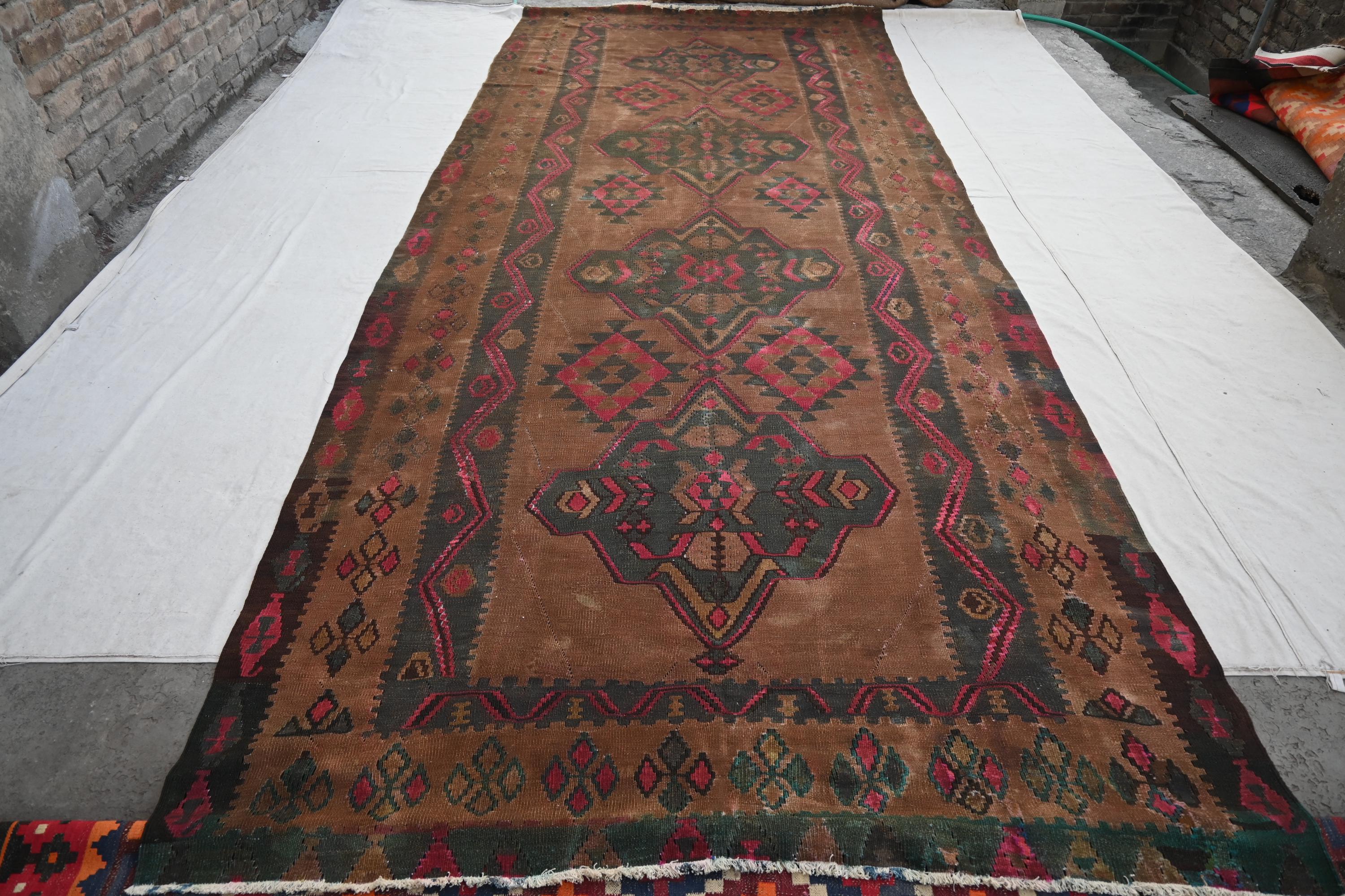 6x15 ヴィンテージ テラコッタ ラグ 1900 アンティーク トルクメン