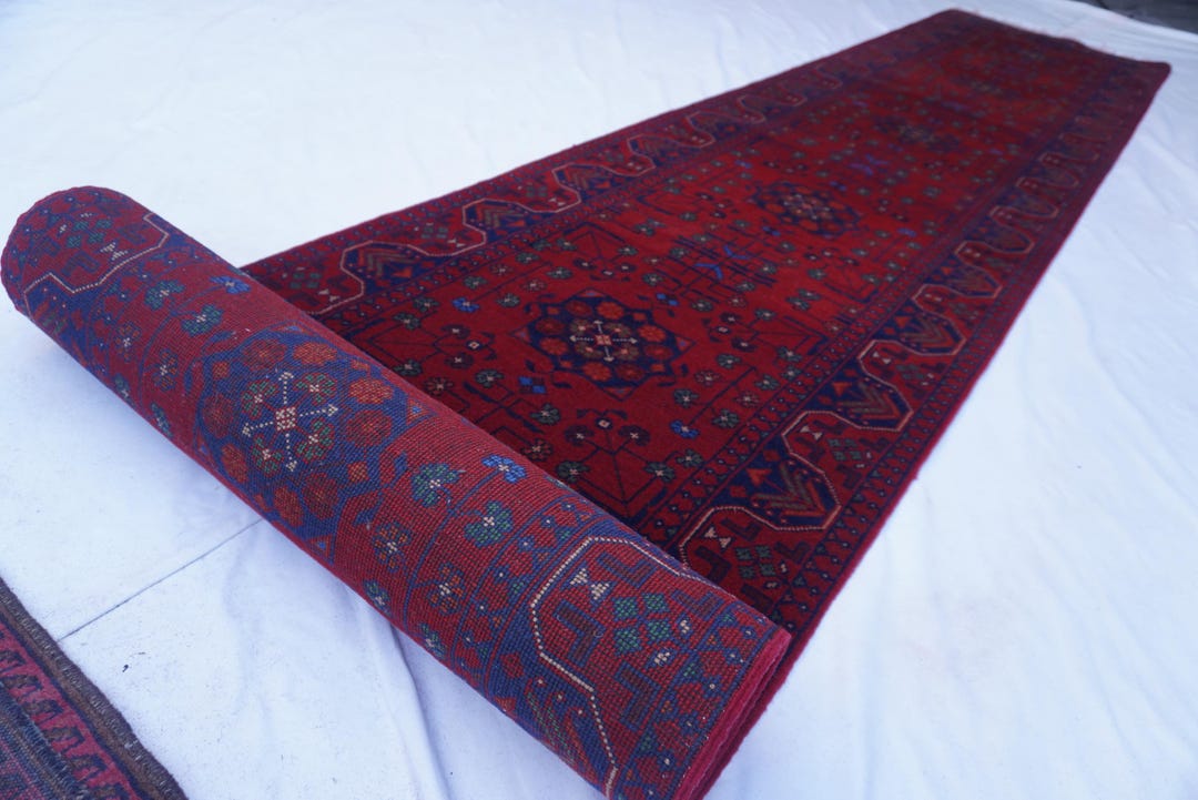 20 Ft Extra Long Runner Rug- Afghan Bukhara Design Rug- Fine Hand ...