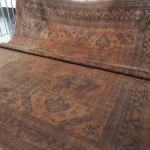 1920s Antique 10x13 Large Area Rug Low Pile Terracotta Rug 315x400 cm Handmade Wool Rug- Afghan Caucasian Rug Turkmen Tribal Rug Bedroom Rug